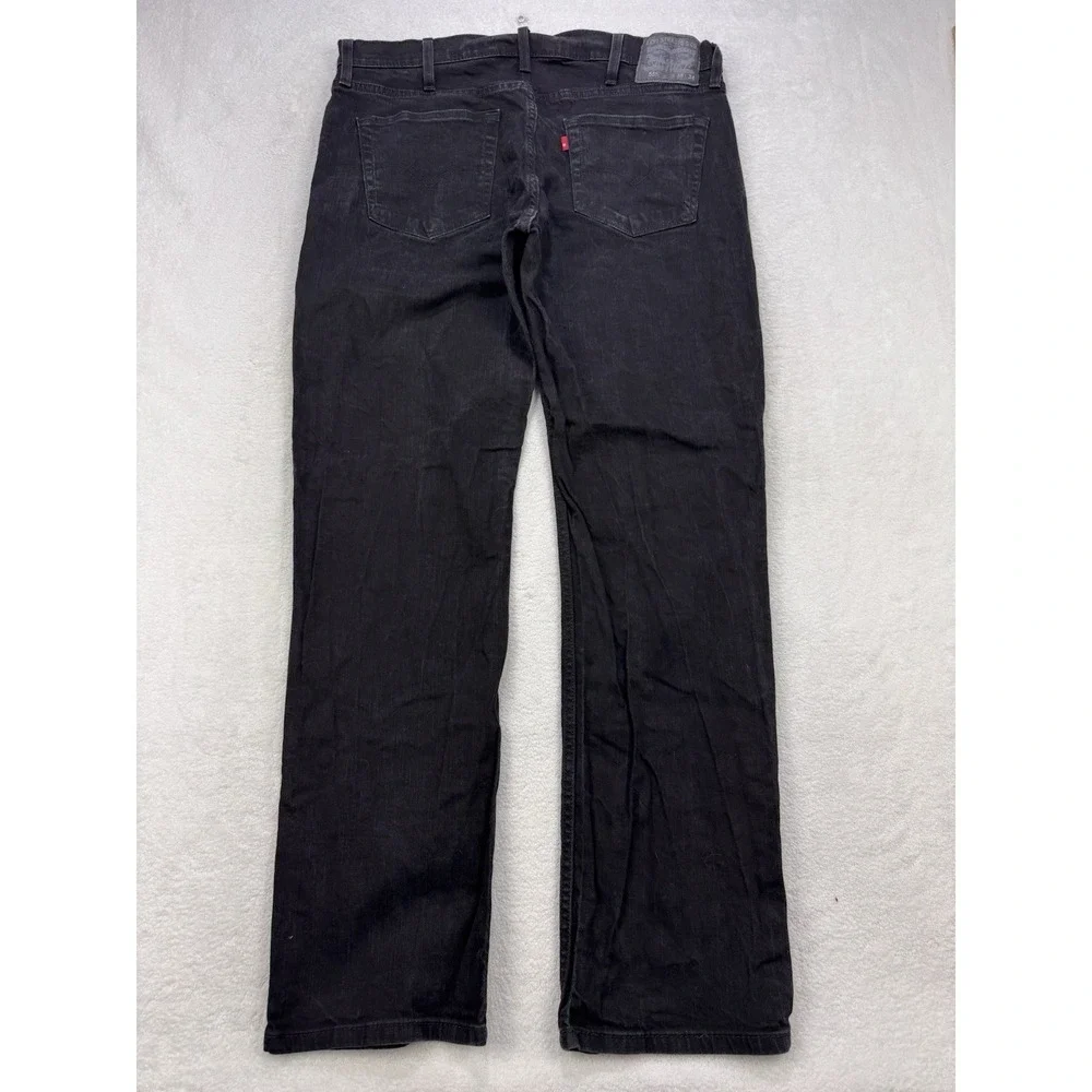 Levis 559 Jeans Men 38X34 Black Relaxed Straight Whisker Distress Denim